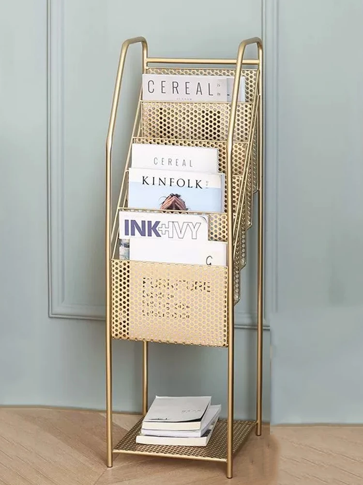 Newspaper rack Magazine rack Book rack Newspaper Display Flyer page shelf Floor storage