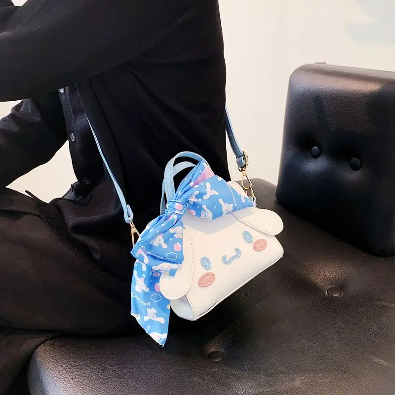 Fai da te Cartoon Sanrio Cinnamoroll borsa fai da te Kuromi Melody borsa tessuta da ragazza fatta a mano borsa a tracolla in materiale autofatto con regalo di corso