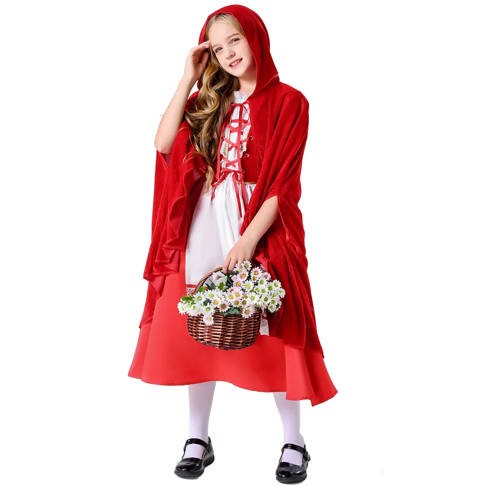 Disfraz de Caperucita Roja para Niñas, Disfraz de Fiesta, Actuación Escénica, Capa de Disfraz, Disfraz de Halloween