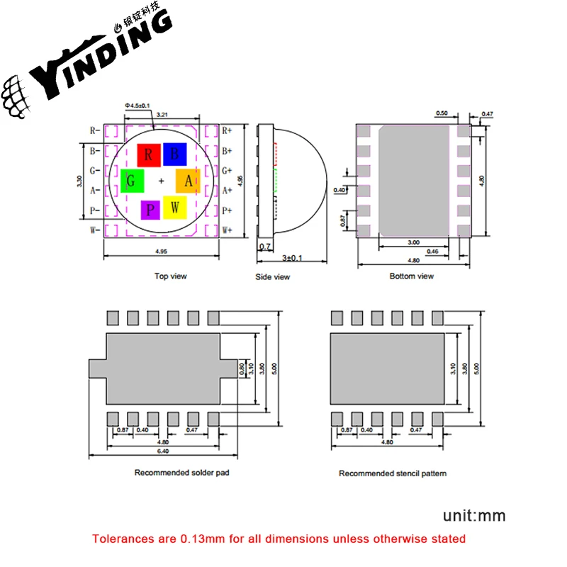 5050 RGBWAP 10VCF1-NU4AA-01 6 chips and 6 color light beads  4.2W Architectural lighting Stage lighting Light Emitting Diode