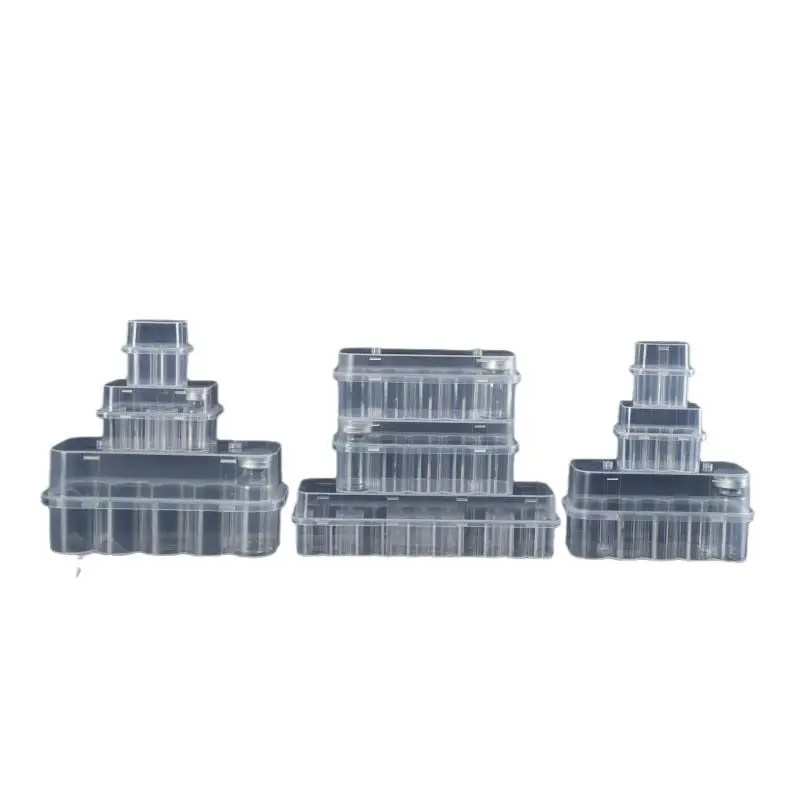 4/10Pcs Stackable Plastic Microtube Storage Box 3ML 2/4/6/24Slot Vial Storage Case Clear Freezer Tube Box Refrigerator Organizer