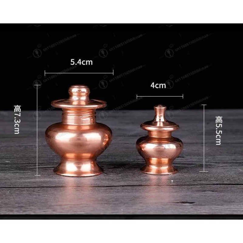 

Миниатюрная медная бутылочка в тибетском стиле - Контейнер ручной работы из красной меди для чернил, пигментов и декоративного хранения