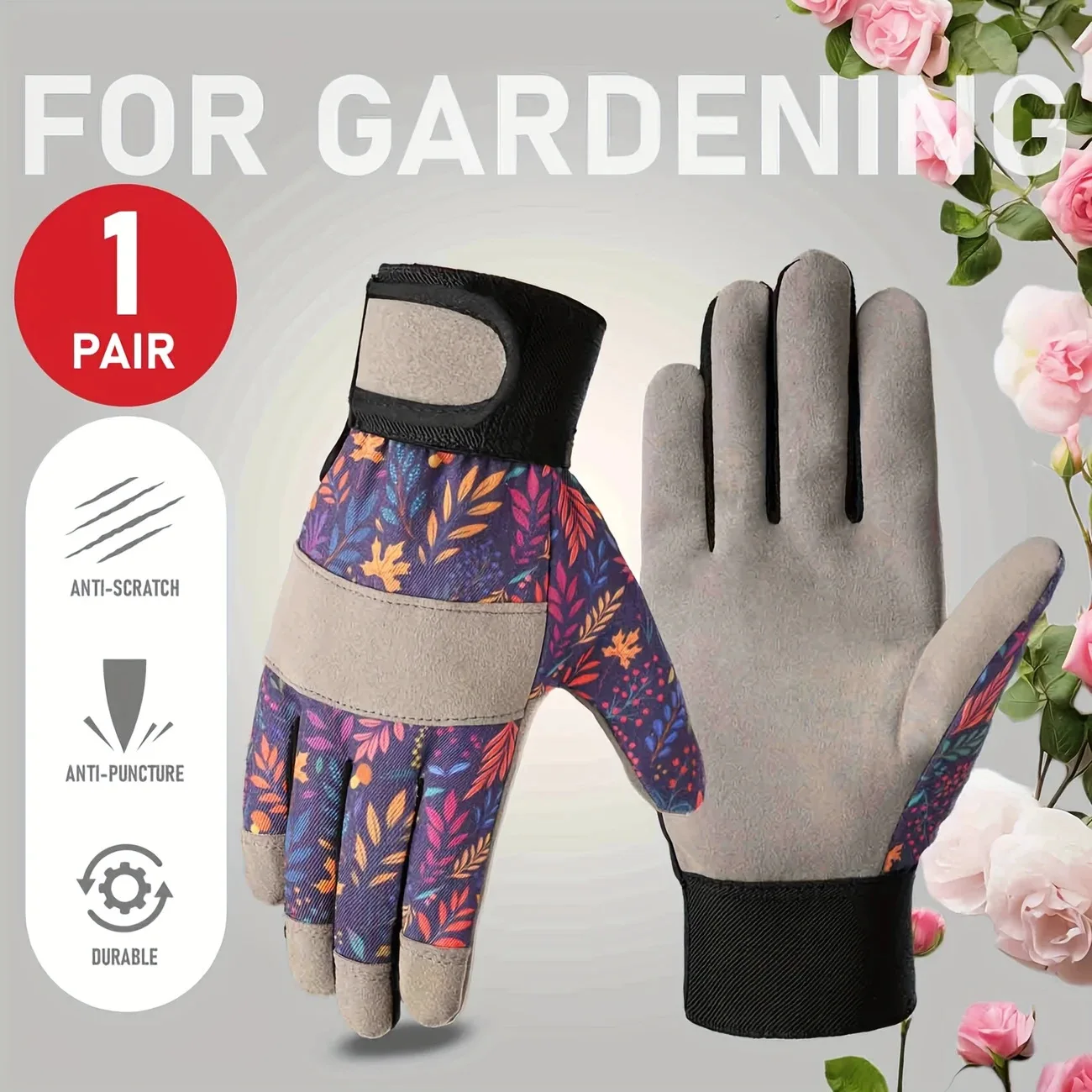 

Women's Soft Garden Gloves Puncture Wear Resistant Work Gloves for Yard Cleaning Fishing Gardening Weeding Planting & Watering