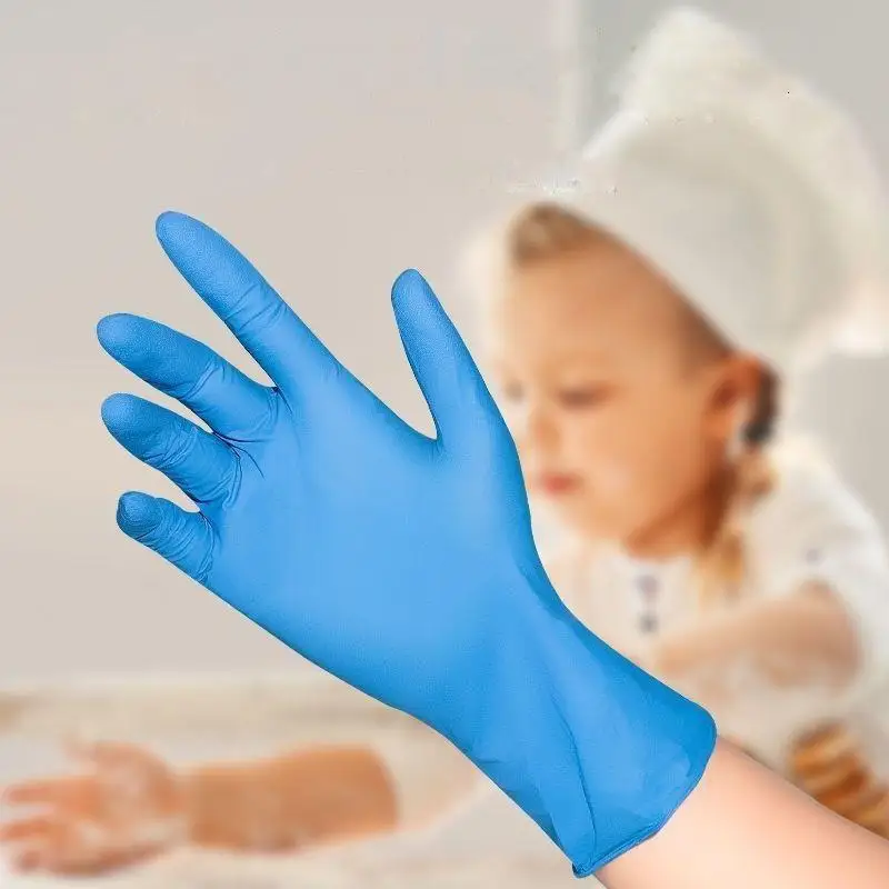 Kids Disposable Nitrile Gloves Children Latex Powder Free for Household Cleaning Crafting Painting Gardening Cooking Gloves