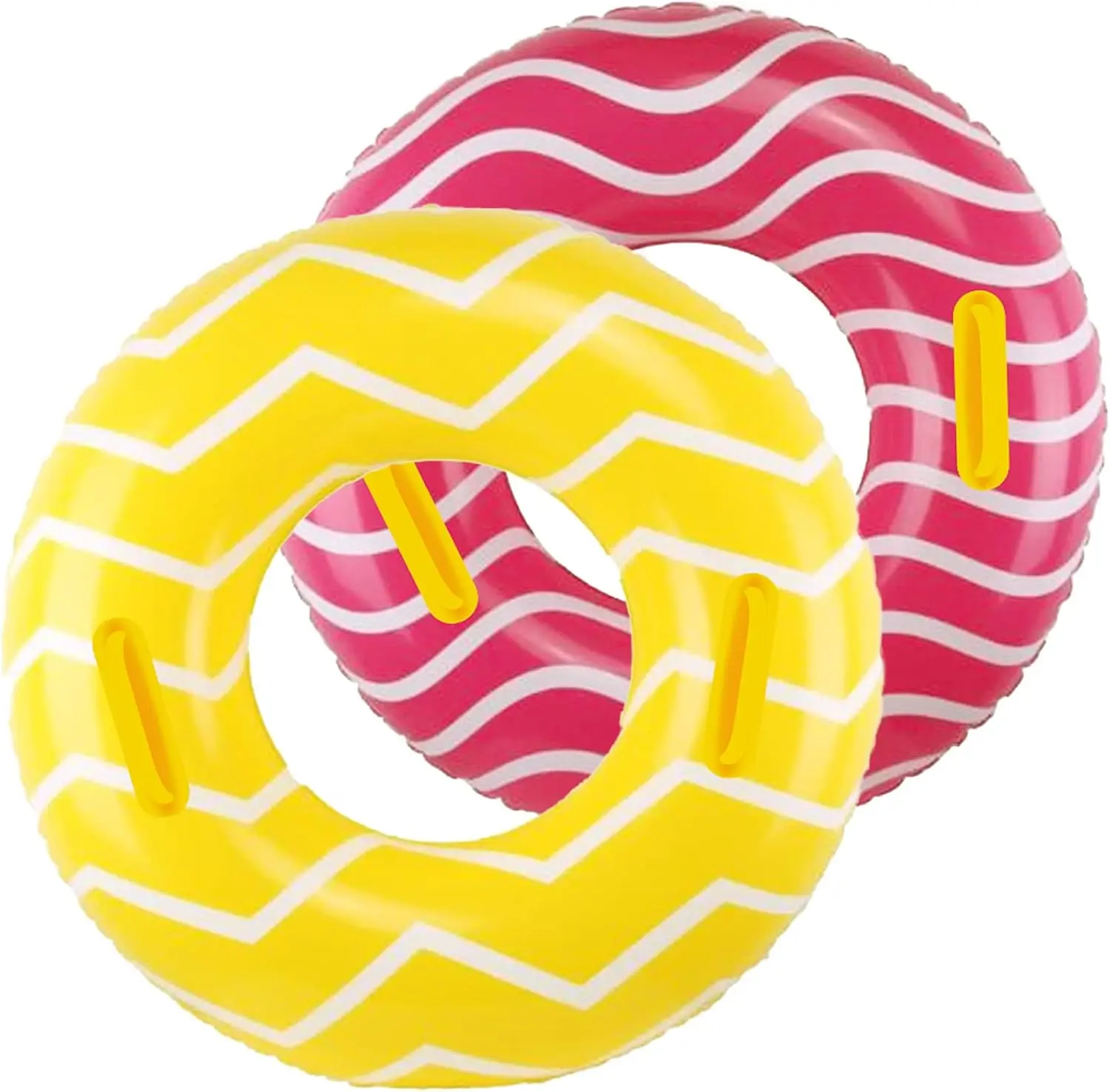 

2 Pack Inflatable Pool Tubes with Handles, 39" Inner Tubes for Floating, Round Pool Float, Swim Ring Floaties for Teens Adults