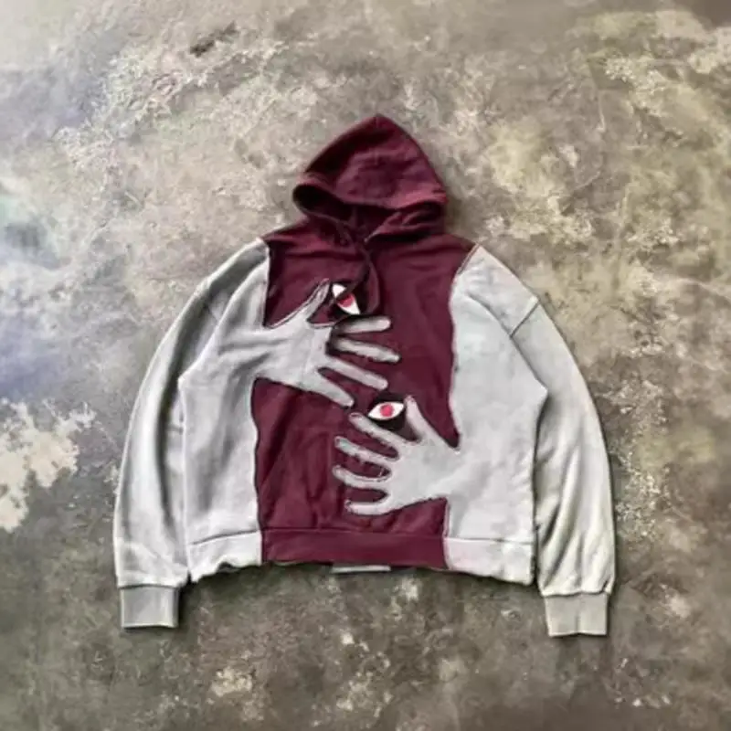 Trendy ex losse hoodie geschuimd bedrukt streetwear casual lang Sve polyestervezel Street Sle dames herensweatshirt