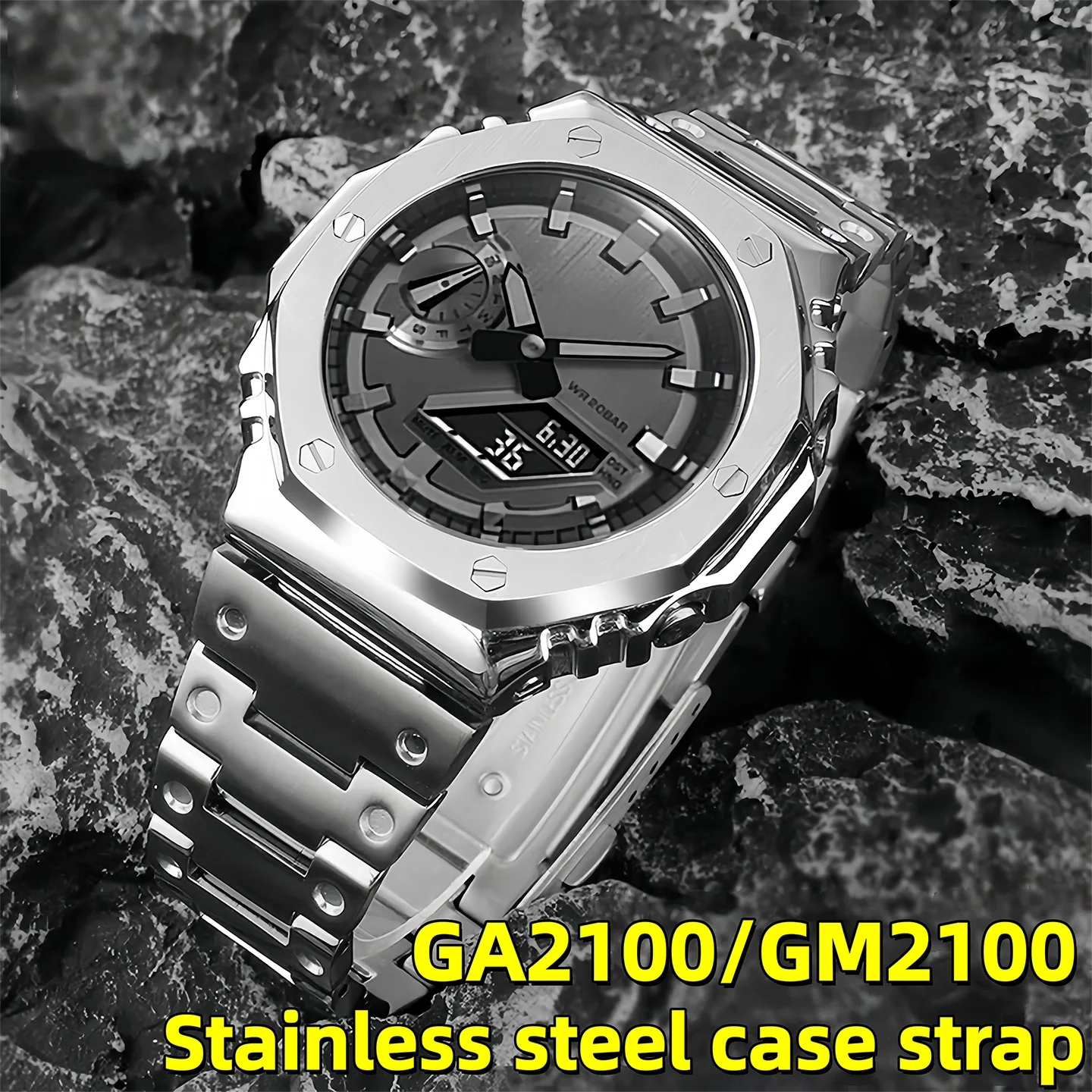 

Металлический ремешок и модификационный комплект для часов G-SHOCK Casio 5611 GA-2100 GA2110 GAB2100, модификация, улучшение, металлический безель, ремешок для часов