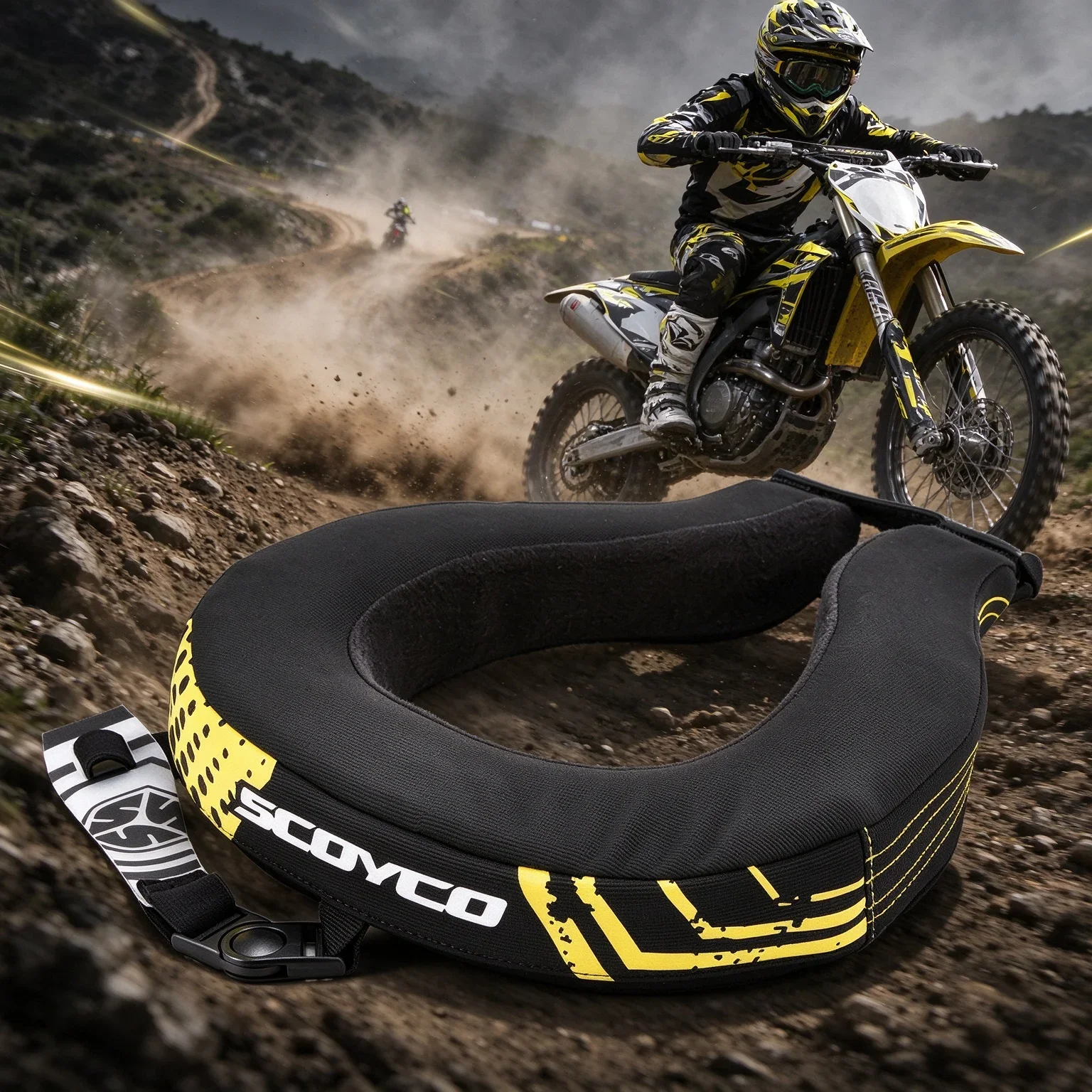 Motorcycle Neck Protection Anti-Shock Protective Motorcycle Neck Brace Motocross Helmet Guard Racing Cervical Spine Protector