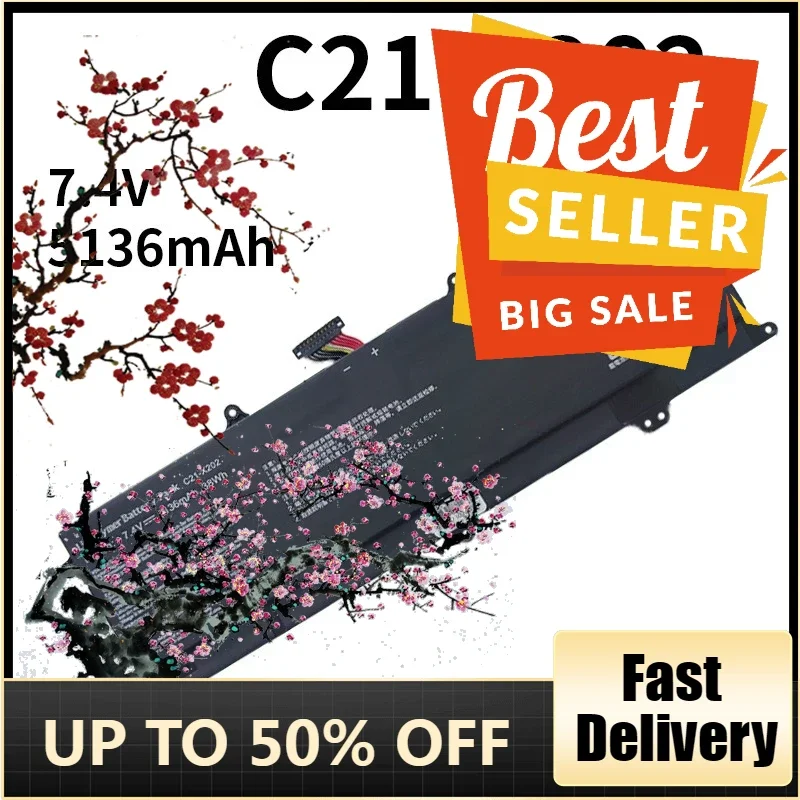 

【Fast Delivery】New C21-X202 Laptop Battery For Asus Vivobook S200/S200E/X201/X201E/X202/X202E/Q200/Q200E/C21x202 7.4V 5136mAh
