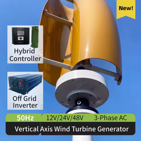 Home Wind Turbine Generator Kit 10KW 12V 24V 48V Vertical Axis Wind Turbine Grid Tied Controller Low Start Wind Speed Windmil