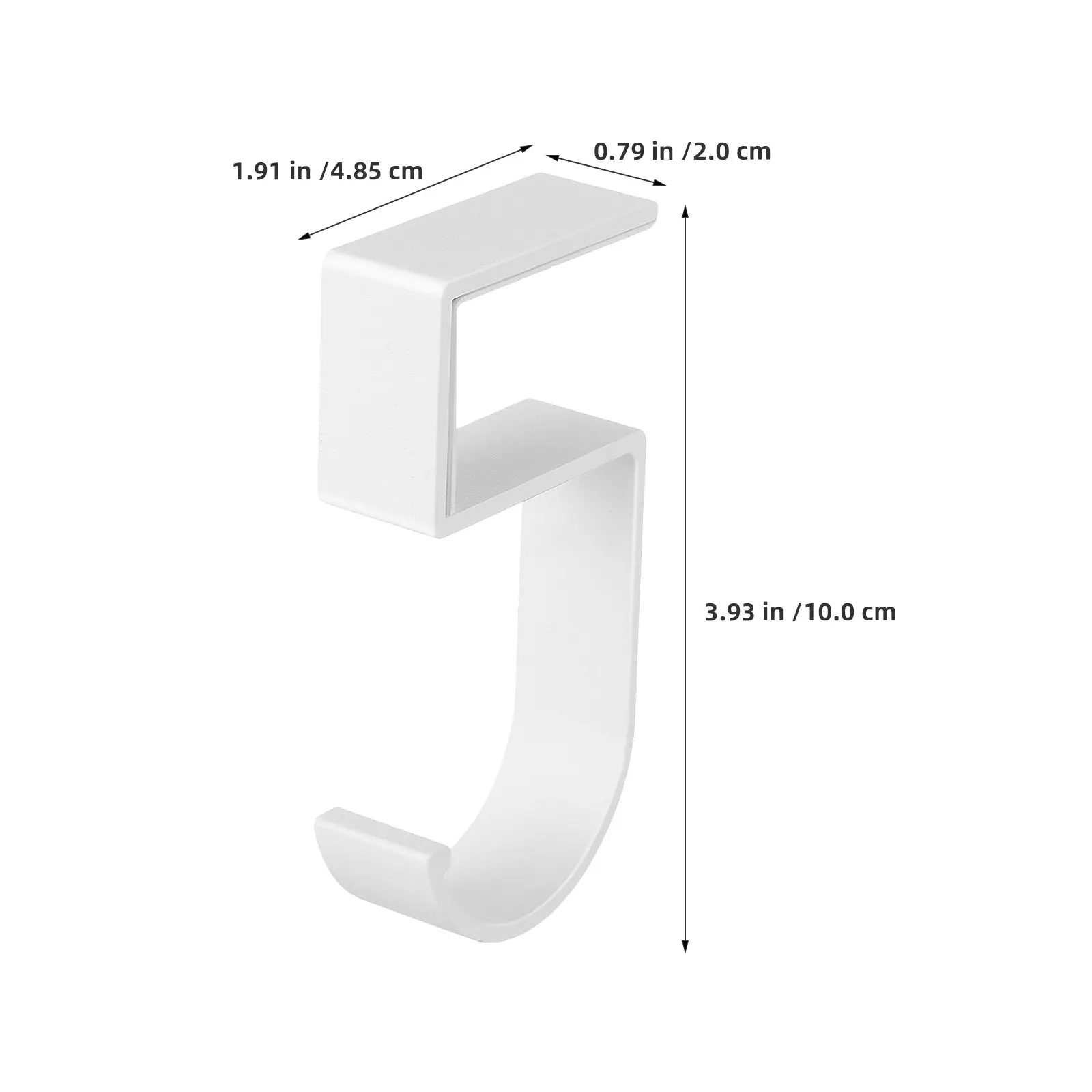 2Pcs Desk Purse Hook Table Edge Organizer No Drill Multipurpose Bag Hanger for Backpack Handbag Keys Cups White