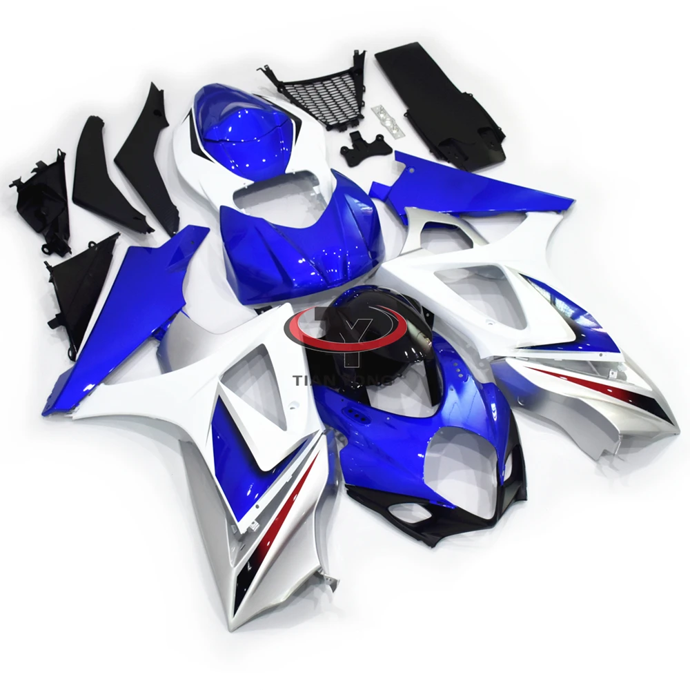 Motorcycle Fairing Kit For GSXR1000 K7 2007-2008 All bright blue gradient black silver white Bodywork Injection Full Cowling