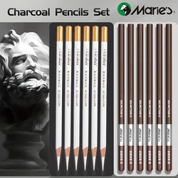 12pcs Marie's White Charcoal Pencils Set,Sketch Highlight Pencils,for Sketching,Shading,Blending,Supplies for Beginners,Artists