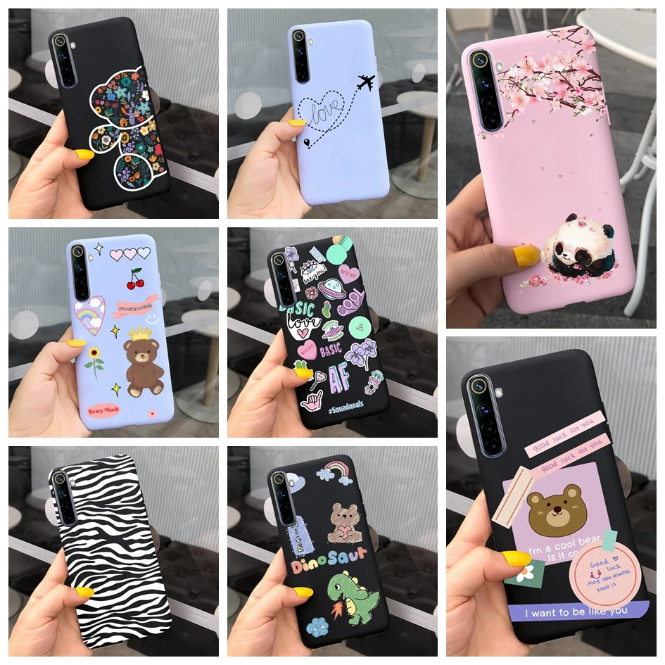 Противоударный чехол с рисунком милой панды медведя для Realme 6 Pro 6i 6 S 6 i 6 s 6 Pro