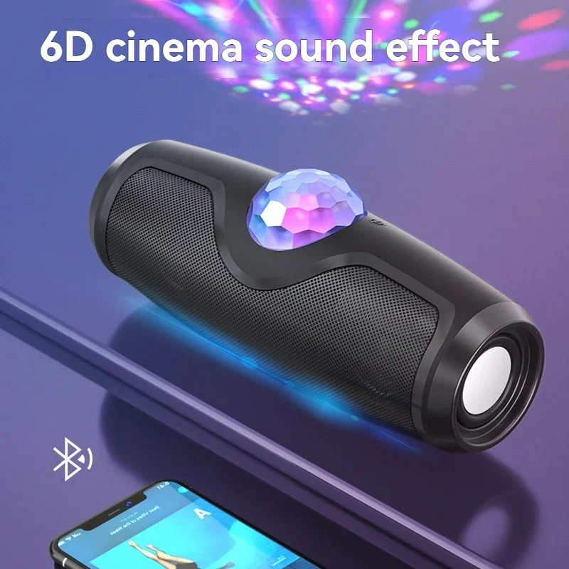 

Новая портативная уличная Bluetooth-колонка K8 с вращающимся цветным световым эффектом, квадратная, для караоке, кинотеатра, сцены, с яркой подсветкой и супернизкими басами
