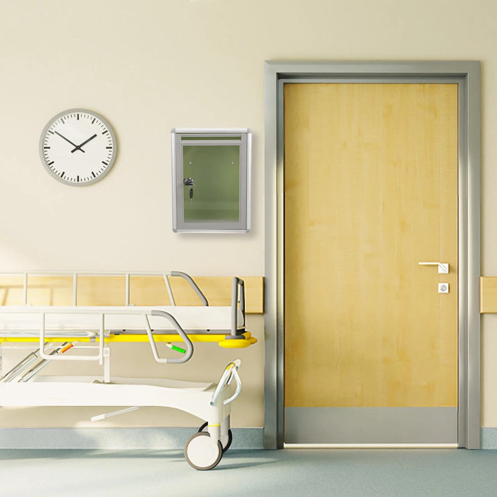 

1Pcs Transparent Wall Mounted Mailbox Aluminium Alloy Post Box Large Size Suggestion Complaint Voting Raffle Ticket Box