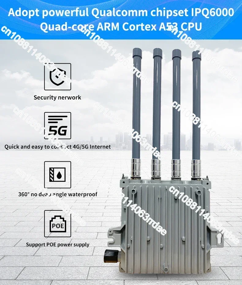 6 Waterproof 1800Mbps Analog Card Outdoor CPE 4G 5G WiFi 6 802. 11ax WiFi Router