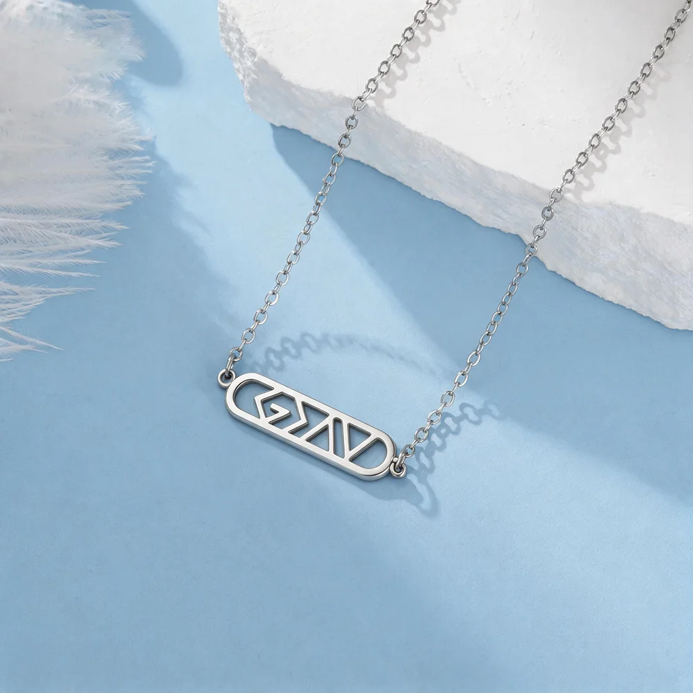 Gold Color G/A/V Minimalist Religious Pendant Necklace God Is Greater Than The Highs And Lows Christian Faith Jewelry Gifts