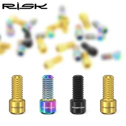8pcs/lot RISK M4*8mm Bike Titanium Alloy Anti-skid Bolts For Downhill Bicycle TC4 Ti Pedals Anti-slip Fixing Screws For XC AM DH