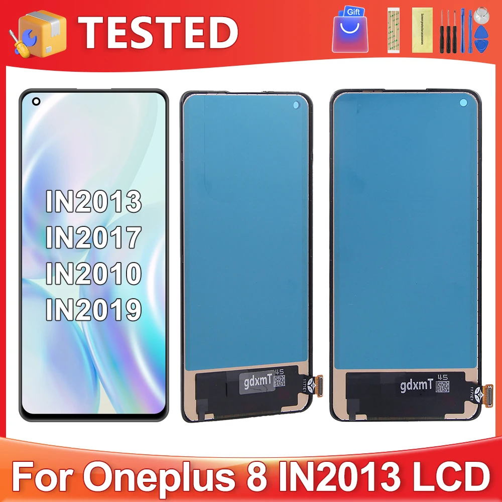 6.55\'\'For OnePlus 8 Tested 1+8 IN2013 IN2017 IN2010 IN2019 LCD Display Touch Screen Digitizer Assembly Replacement