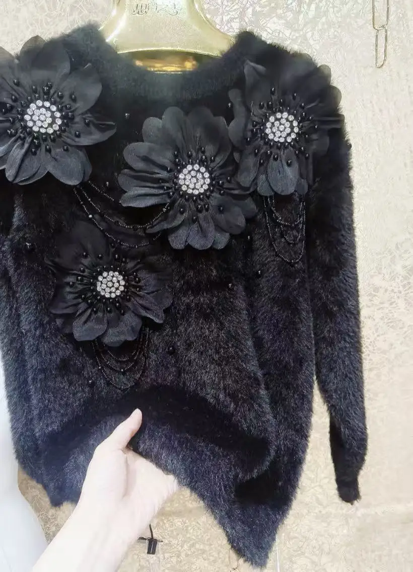 Ropa de mujer, prendas de punto, suéteres gruesos y cálidos de piel sintética, suéter para mujer, tendencia Otoño Invierno 2025, jerséis de punto, tiradores para mujer