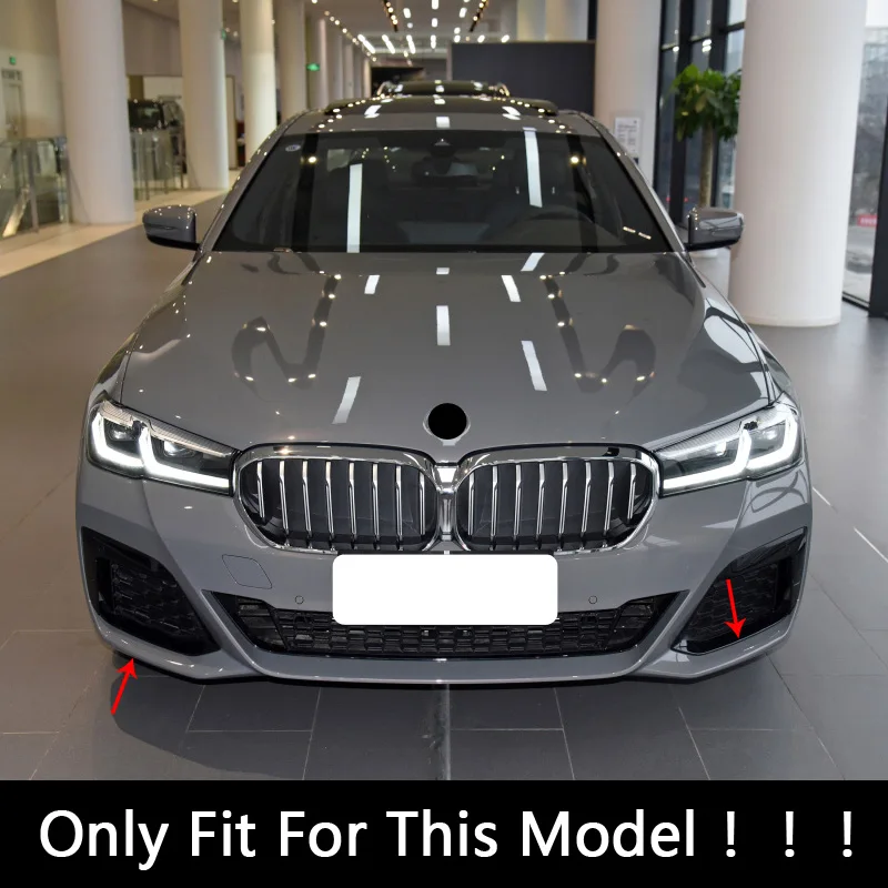Front Bumper Fog Lamp Frame Decoration Cover Trim Stickers For BMW 5 Series G30 2021 Car Styling Exterior Accessories