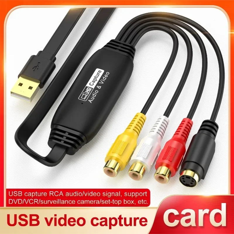 

USB Video Capture VHS to Digital Converter USB 2.0 Video Audio Capture Card For TV DVD VHS Support Windows Mac System