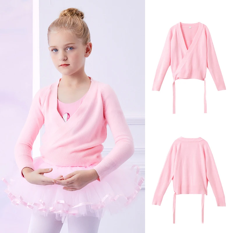 Kinderen Dans Trui Jas Meisjes Ballet Wrap Tops Sjaal Vest Meisje Herfst Winter Opwarmen Fluwelen Sjaal Schouderophalen met lange mouwen