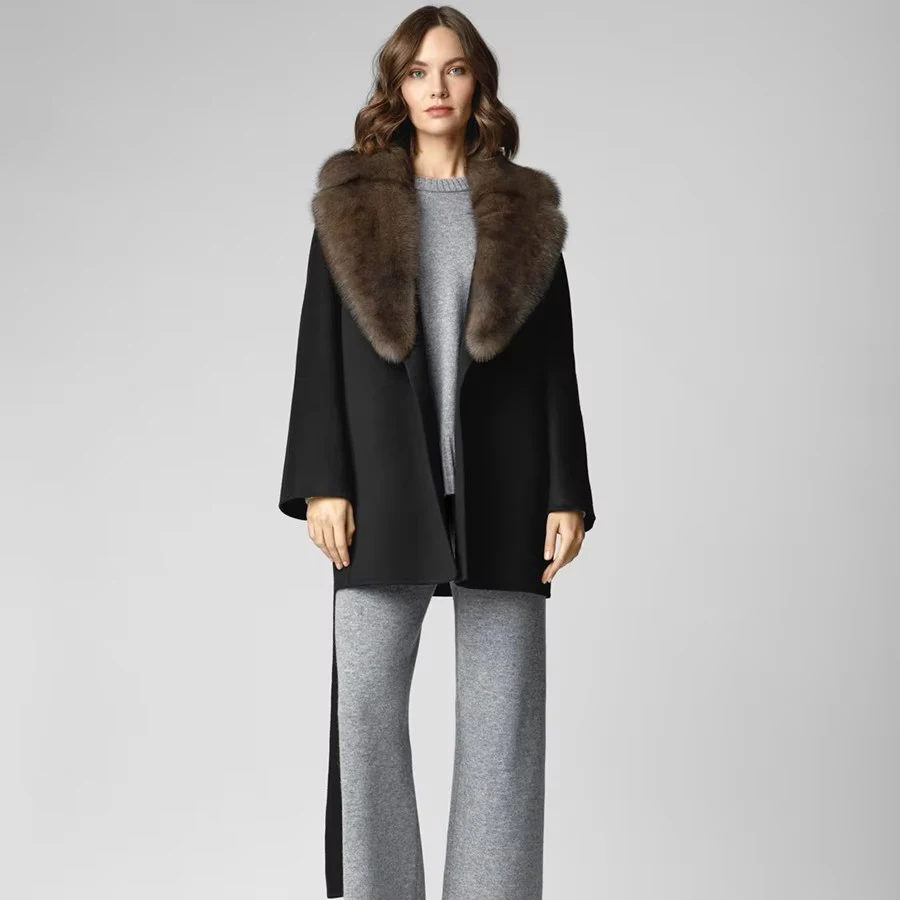 Natural Section Fox Fur Coat With Turndown Collar Men's Crop Fox Bomber Jacket With Zipper Fashion Short Genuine Fur Jacket