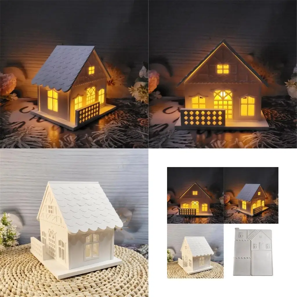 

J78F Reusable Silicone OrnamentMold for Detailed Cement and Resin House Decorations
