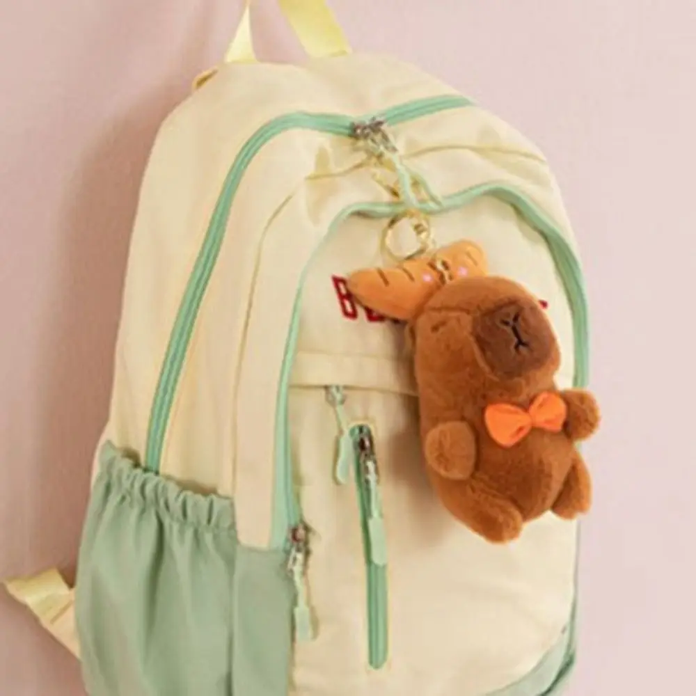 신축성 있는 카피바라 봉제 키체인과 거북이 만화 봉제 커플 키체인 10cm 회전 가능한 카피바라 봉제 인형 커플