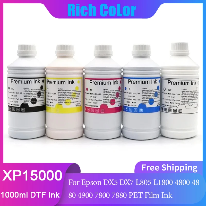 

1000 мл XP15000 DTF Ink Пленка для прямой передачи тепла Dtf для Epson DX5 DX7 L805 L1800 4800 4880 4900 7800 7880 ПЭТ-пленка INK