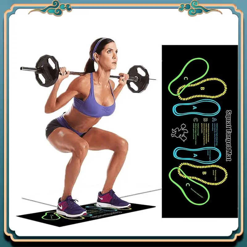 Último tapete guía para sentadillas con posiciones para los pies paso a paso y soporte para rodillas para entrenamientos de orientación muscular de piernas