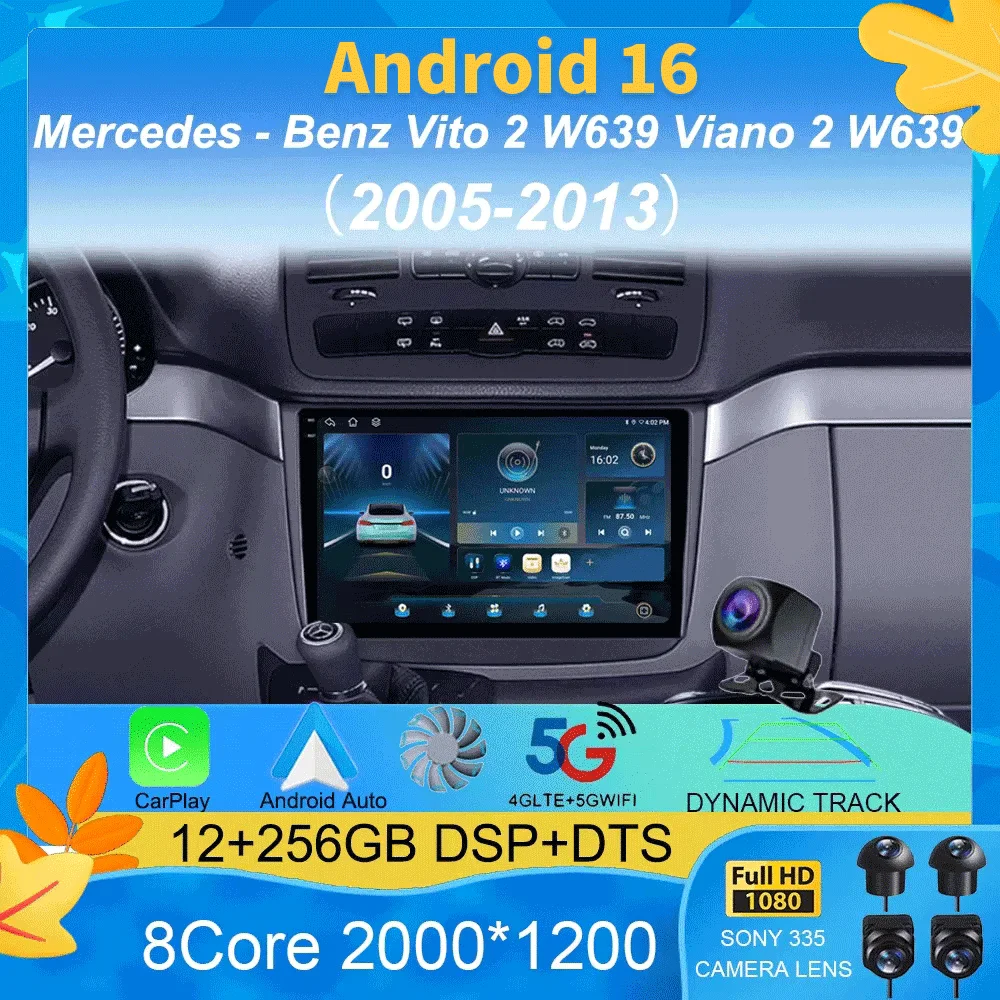 

For Mercedes - Benz Vito 2 W639 Viano 2 W639 2003 - 2015 Car Radio Multimedia Video Player Android Auto Navigation GPS Head Unit