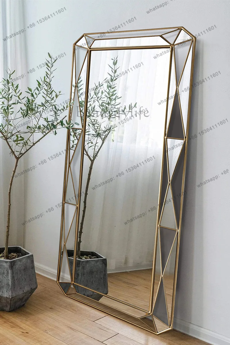 Wrought iron high-value full-length mirror, living room bedroom home full-length mirror