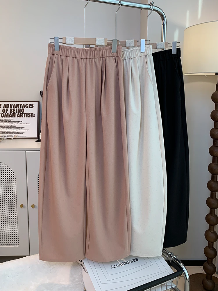 

Брюки женские повседневные с высокой талией, свободного кроя, облегающие, весна-лето, новые, тонкие, легкие, для фигуры «груша»