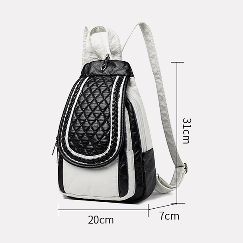 High Quality Soft Leather Backpack Women Fashion Travel Backpack Shoulder Bags for Women 2024 New School Bags Chest Bag Mochila