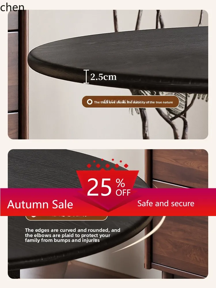 

Solid Wood Dining Table White Wax Wood Round Table Home Balcony Negotiation