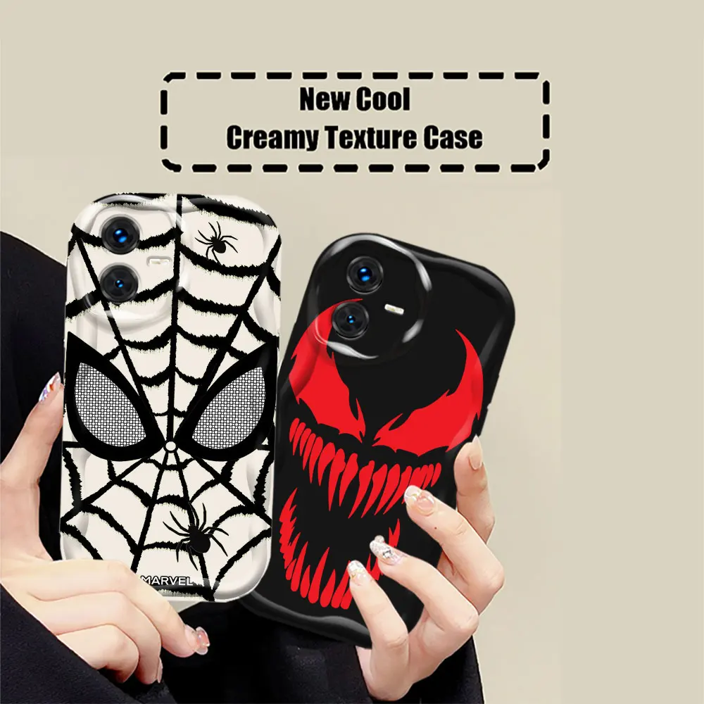

Marvel SpiderMan Venom Eyes LOGO Case For VIVO Y100 Y93 Y91 Y85 Y78 Y77 Y76 Y73 Y50 Y36 Y35 Y28 Y22S Y21 Y21T Y20 Y19 Wave Cover