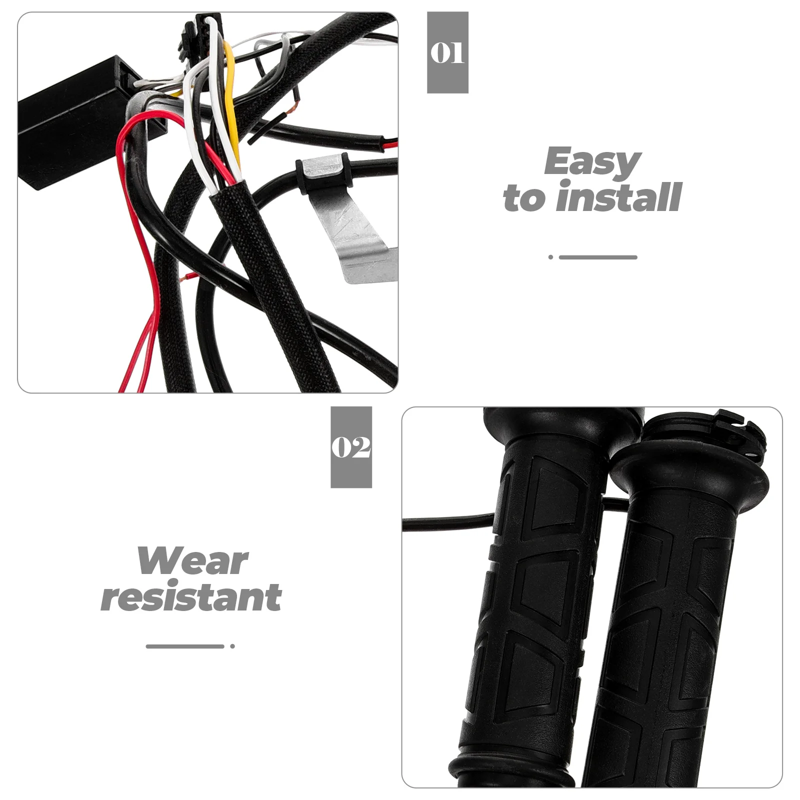 مقابض تسخين الدراجة النارية، ملحقات الدراجة النارية، مقود مجدد ساخن، مقود أسود #2