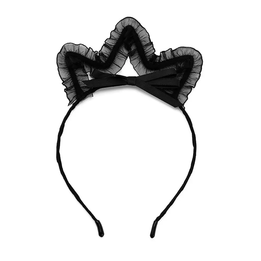 Cute Thin Cat EarsHairband Bow Head Bezel Lace Headband Hair Accessories Hair Hoop Hair Band Birthday Party