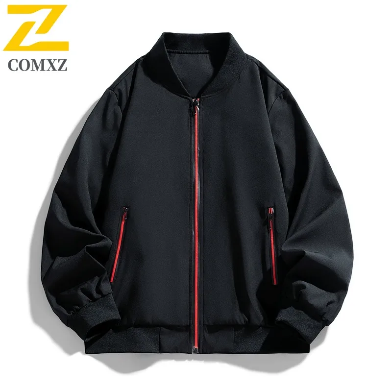 

COMXZ Trendy Jacket New Classic Stand Collar Outdoor Cycling Windproof Coat Casual Streetwear Style Lightweight Autumn Wear