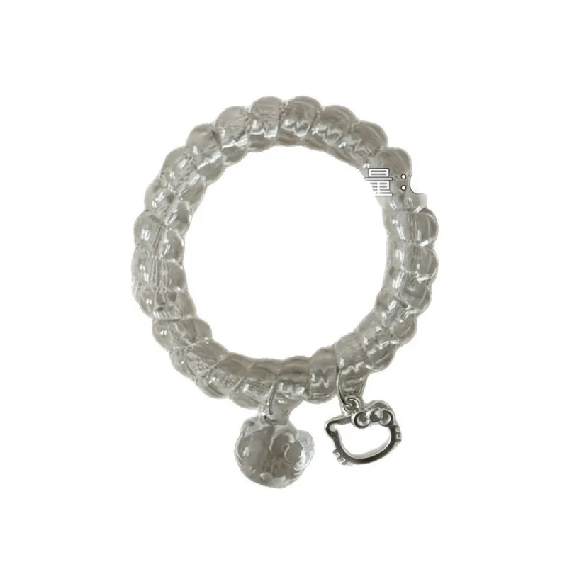 

2 шт., новинка лета, прозрачный белый кот, телефонная линия, свежий сладкий ветер, подростковый хвост, веревка для волос, аксессуары для волос