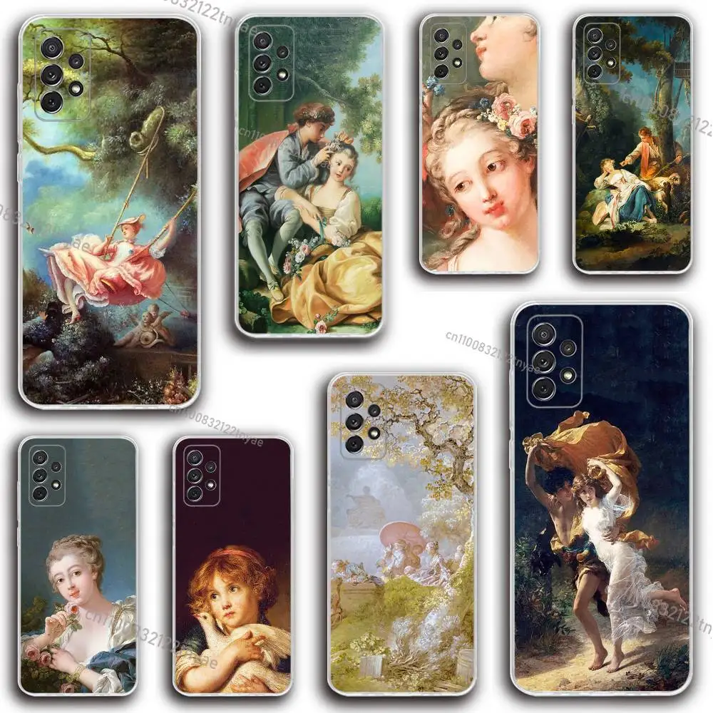 

Art P-Painting F-Fragonard Phone Case Silicone For Samsung S30,23,21,22,20 FE lite,S10,9,PIus Note20ultra Soft Transparent