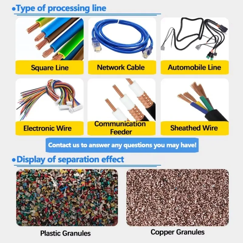 Cable Chopper Affordable Dry Type Mixed Wire Recycling Machine Copper Wire Granulator Machine For Small Scrap Recycling Yards