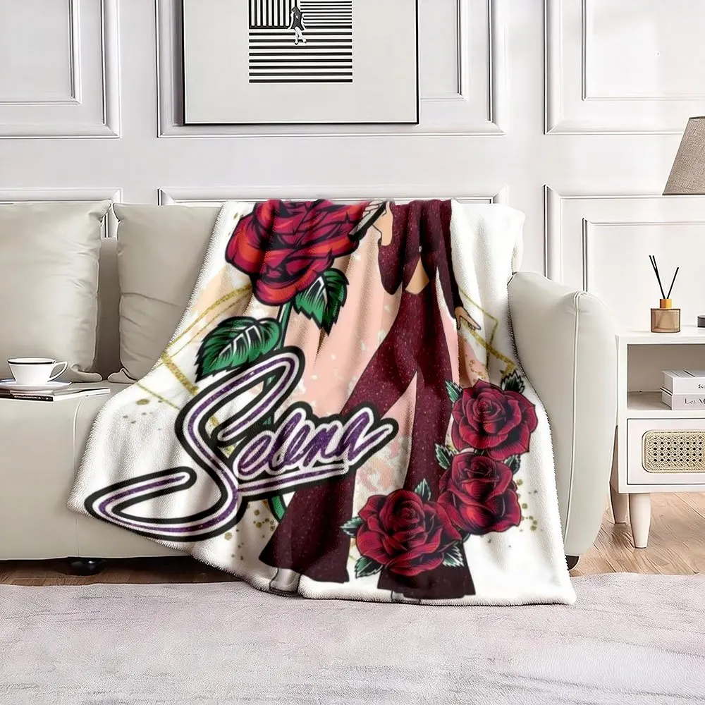 Customize Flannel Throw Blanket Nap Blanket with Singer Roses Print Cozy Soft Lightweight for Music Lovers Fans Family Friends P
