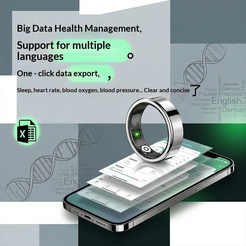 Smart Ring Monitoring For Blood Oxygen Blood Pressure Heart Rate Sleep Multifunctional And Multilingual Photography Sports Ring