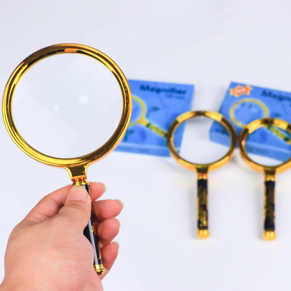 Dragon Pattern Handle 60/70/80/100mm High Magnification 10x Handheld Magnifying Glass for Retro Reading