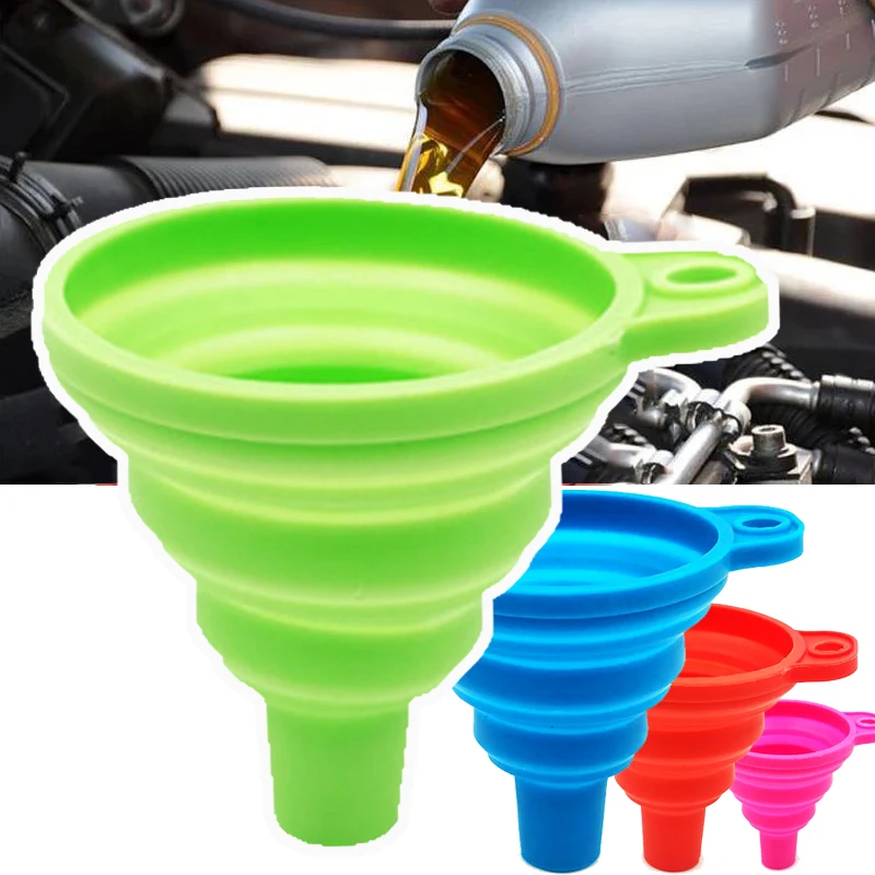 

Car Engine Funnel Silicone Liquid Funnel Washer Fluid Change Foldable Portable Auto Engine Oil Petrol Change Funnel Accesorios