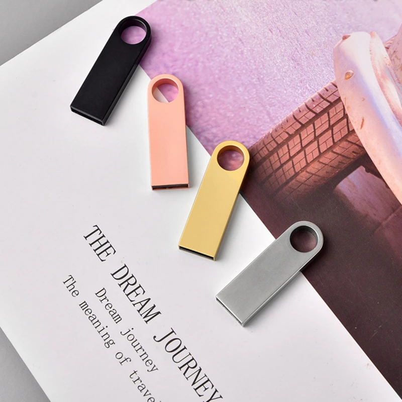 カスタムレーザー彫刻ロゴ付きミニフラッシュドライブ,メタル,USB 2.0, 4GB, 8GB, 16GB, 32GB, 64GB, 128GB